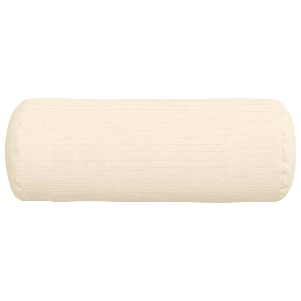 Bolster Pillows 2 pcs Cream Ø 25 x 70 cm Corduroy Fabric